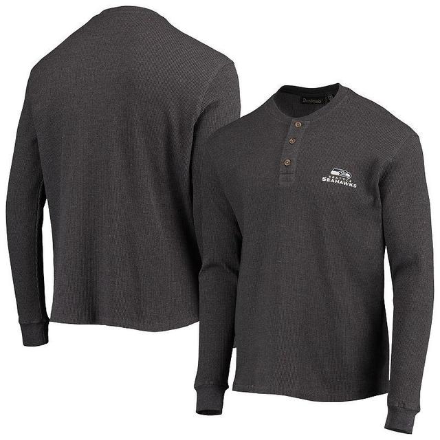 Mens Dunbrooke Heathered Gray Seattle Seahawks Logo Maverick Thermal Henley Long Sleeve T-shirt Product Image