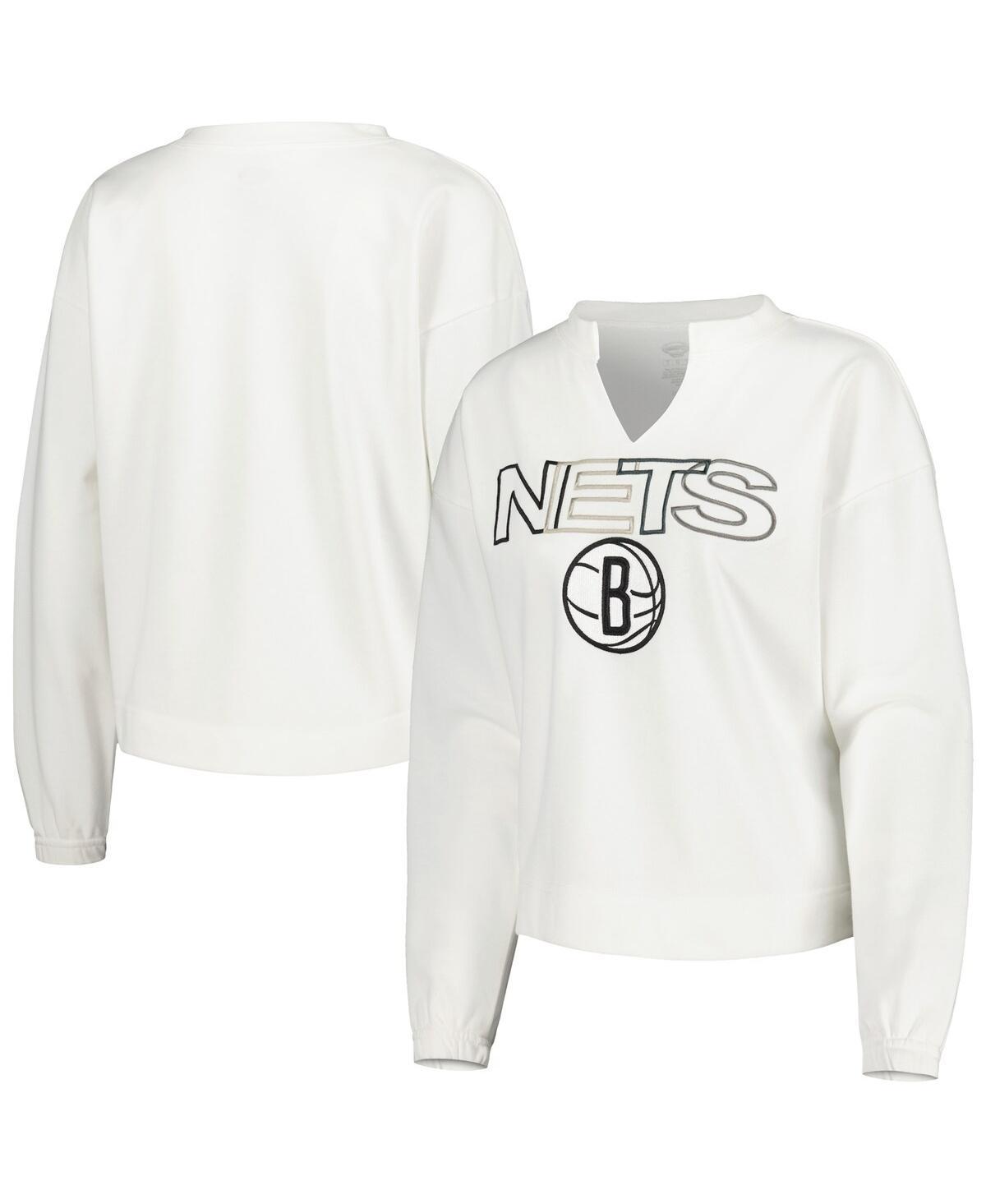 Womens Concepts Sport Brooklyn Nets Sunray Notch Neck Long Sleeve T-Shirt Product Image