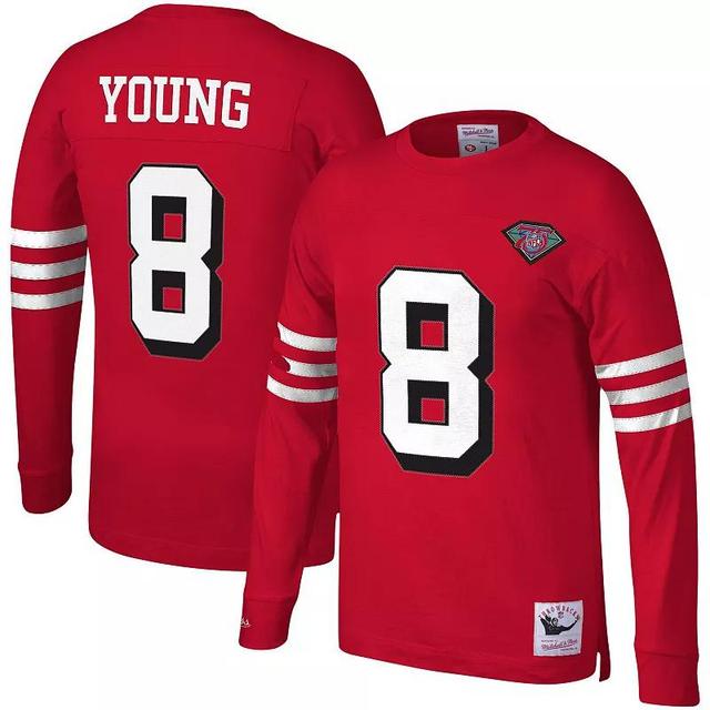 Mens Mitchell & Ness Steve Young Scarlet San Francisco 49ers 1994 Retired Player Name & Number Long Sleeve T-Shirt Product Image