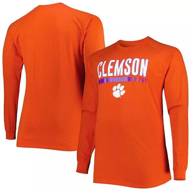 Mens Clemson Tigers Big & Tall Two-Hit Long Sleeve T-Shirt Product Image