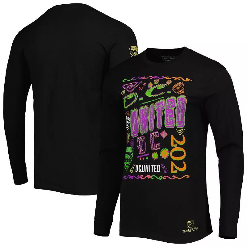 Mens Mitchell & Ness Black D.C. United Papel Picado Long Sleeve T-Shirt Product Image