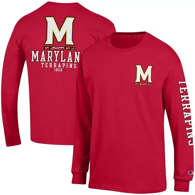 Mens Champion Maryland Terrapins Team Stack Long Sleeve T-Shirt Product Image