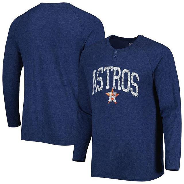 Mens Concepts Sport Navy Houston Astros Inertia Raglan Long Sleeve Henley T-shirt Product Image