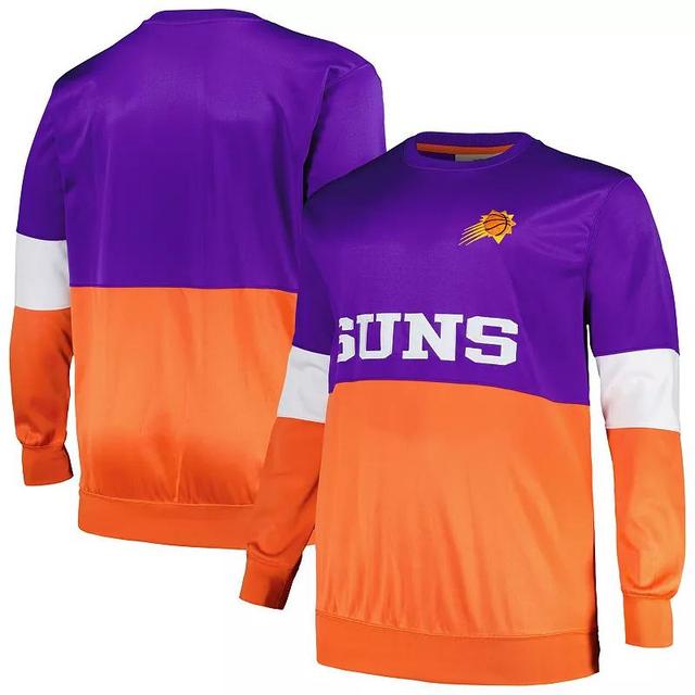 Mens Fanatics Branded Purple/Orange Phoenix Suns Big & Tall Split Pullover Sweatshirt Product Image