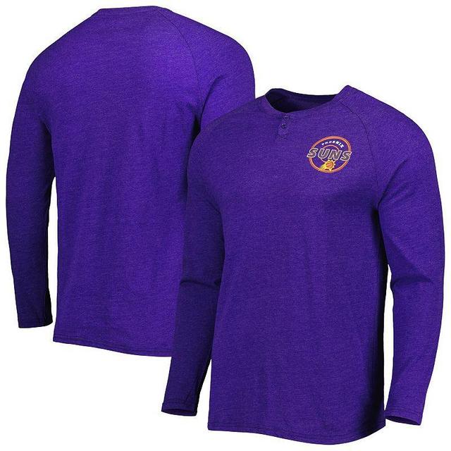 Mens Concepts Sport Heathered Purple Phoenix Suns Left Chest Henley Raglan Long Sleeve T-Shirt Product Image