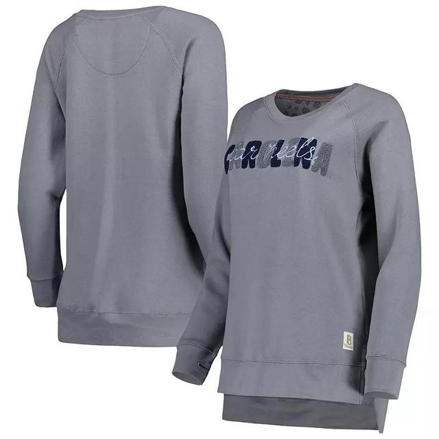 Womens Pressbox Gray North Carolina Tar Heels Pinehurst Chenille Raglan Pullover Sweatshirt Product Image