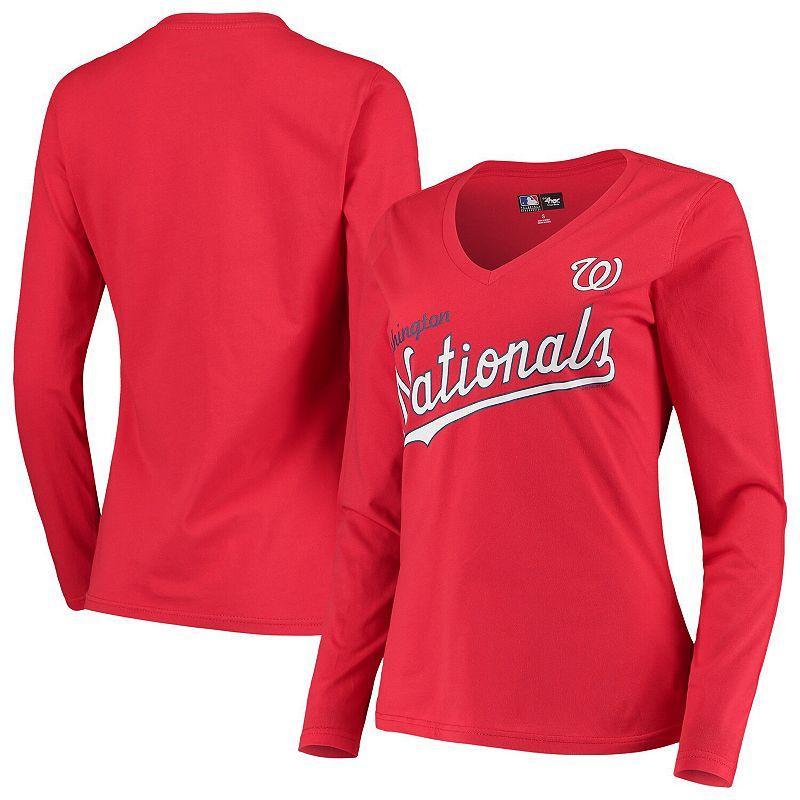 Womens G-III 4Her by Carl Banks Washington Nationals Post Season Long Sleeve T-Shirt Product Image