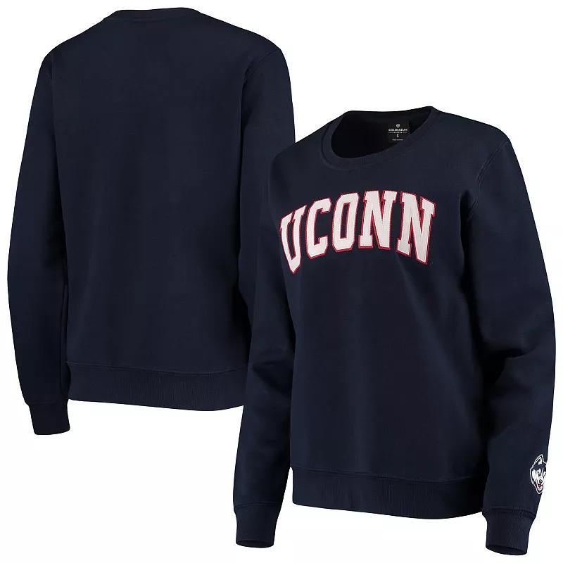 Womens Colosseum Navy UConn Huskies Campanile Pullover Sweatshirt Product Image