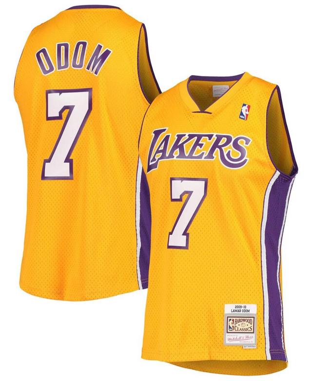 Mens Mitchell & Ness Lamar Odom Los Angeles Lakers 2001/02 Hardwood Classics Swingman Jersey Product Image