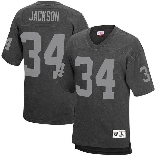 Mens Mitchell & Ness Bo Jackson Black Los Angeles Raiders Retired Player Name & Number Acid Wash Top Product Image