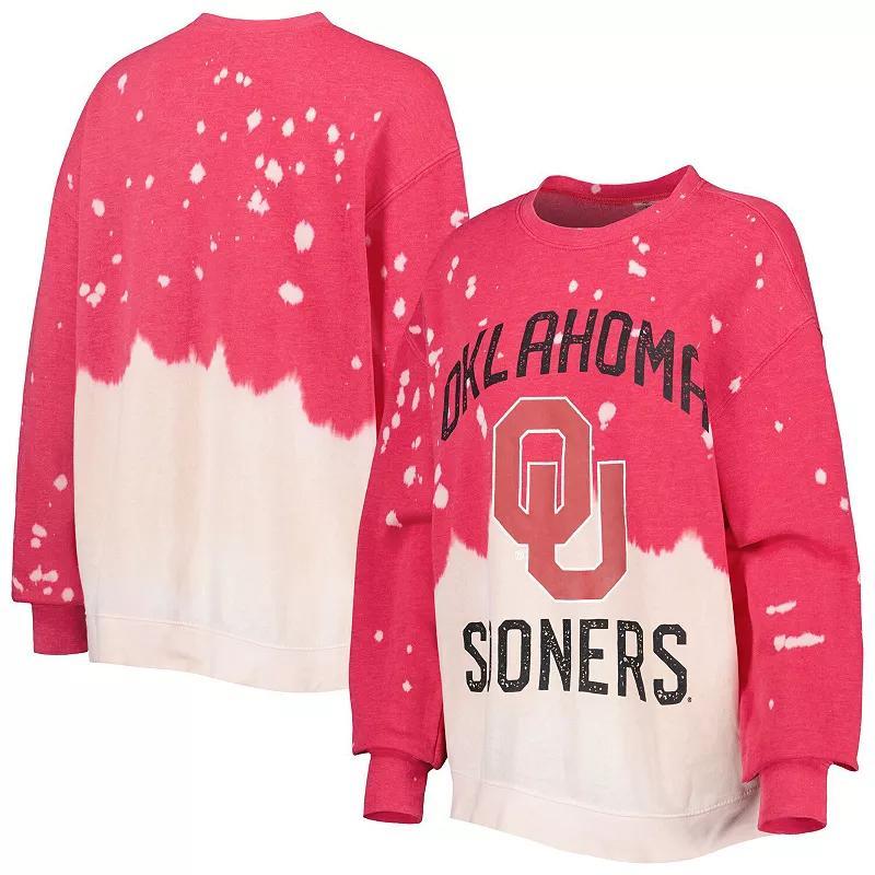 Womens Gameday Couture Crimson Oklahoma Sooners Twice As Nice Faded Dip-Dye Pullover Sweatshirt Product Image