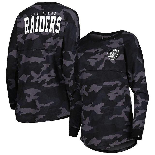 Womens New Era Black Las Vegas Raiders Camo Long Sleeve T-shirt Product Image