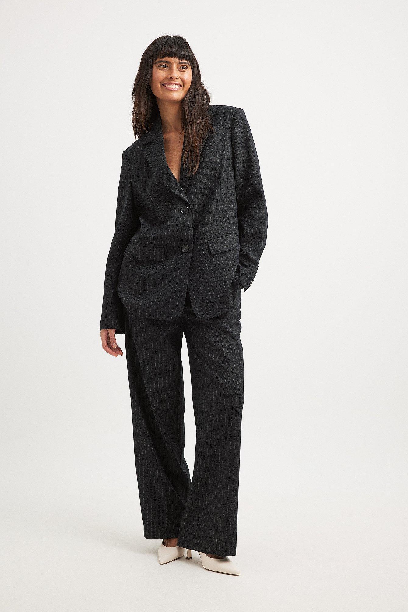 Straight Low Waist Structured Suit Pants product image