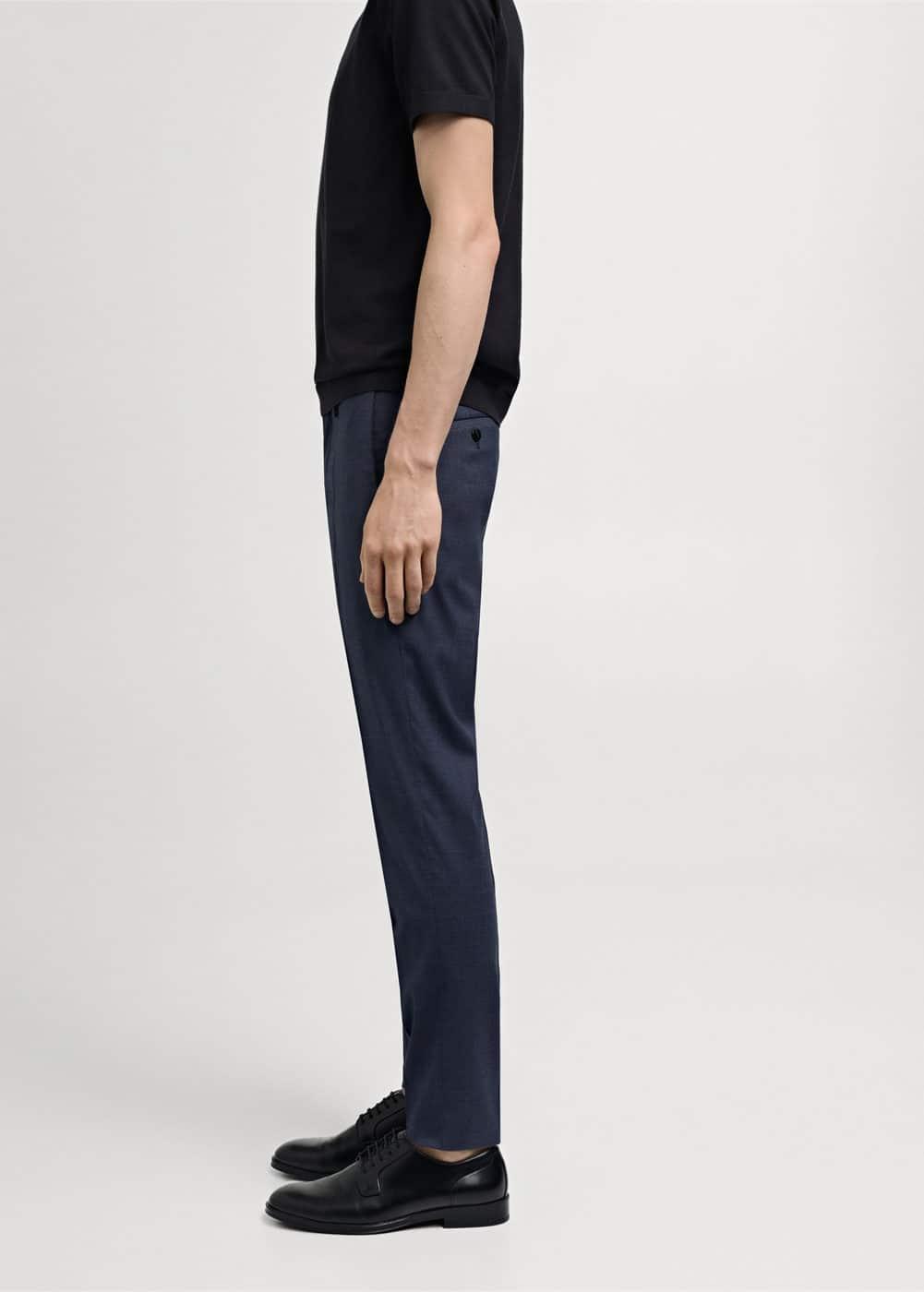 MANGO MAN - Stretch fabric super slim-fit suit pants indigo blueMen Product Image