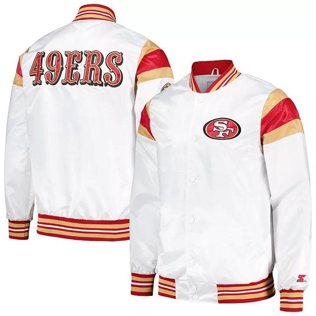 Mens Starter White San Francisco 49ers Satin Full-Snap Varsity Jacket Product Image