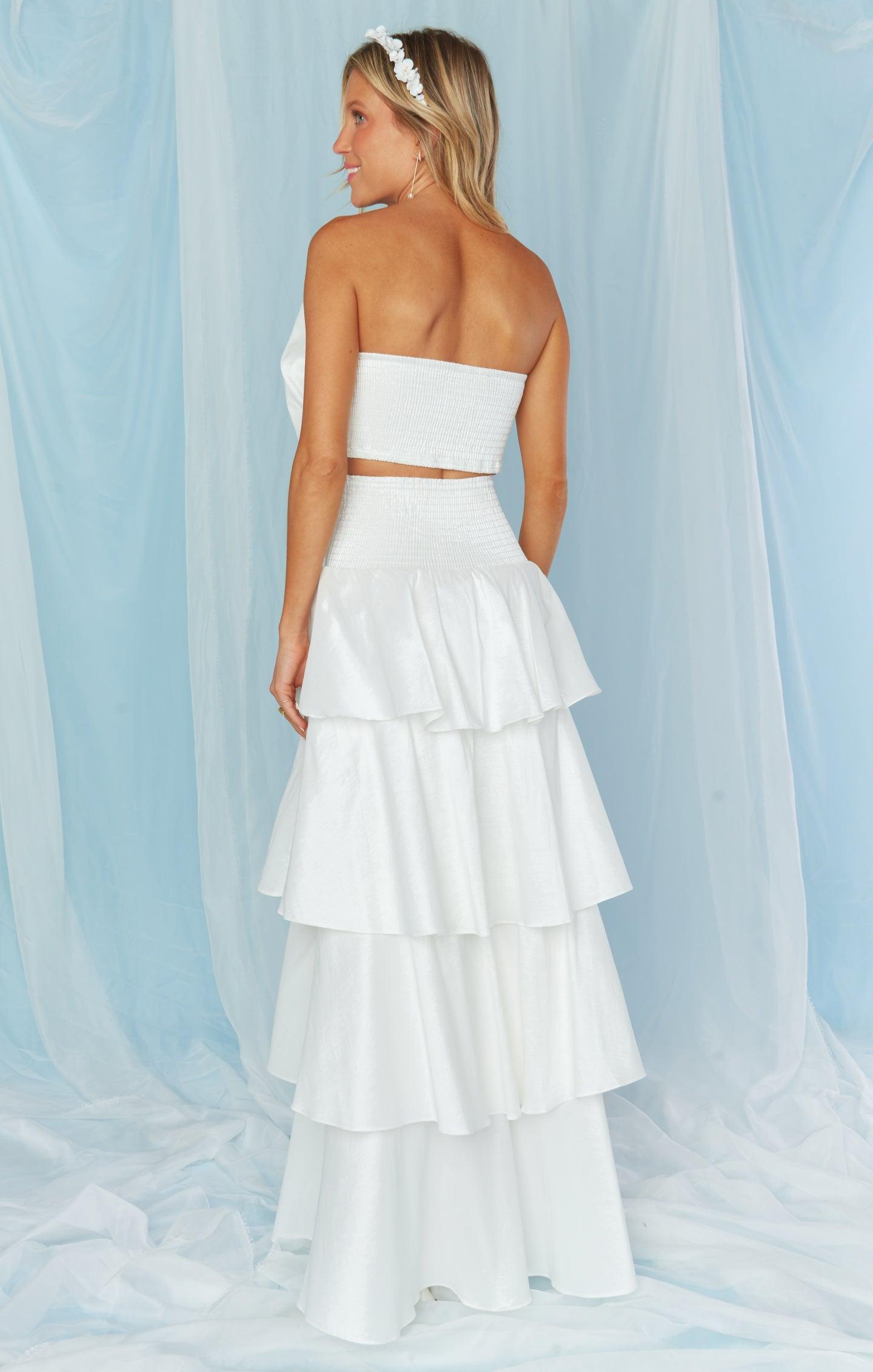 Big Bow Top ~ White Taffeta Product Image