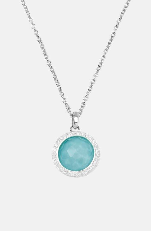 Stella Lollipop Pendant Necklace in Turquoise Doublet with Diamonds Product Image