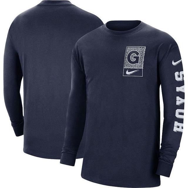 Mens Nike Navy Georgetown Hoyas Seasonal Max90 2-Hit Long Sleeve T-shirt Product Image