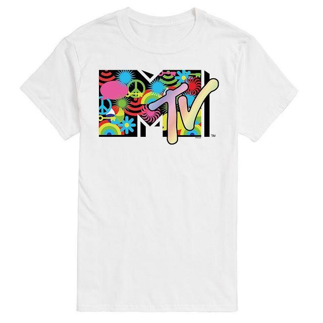 Mens MTV Icon Collage Logo Graphic Tee White Product Image