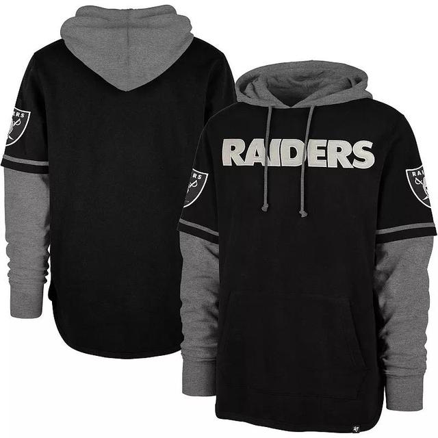 47 Brand Mens Black Las Vegas Raiders Shortstop Pullover Hoodie Product Image