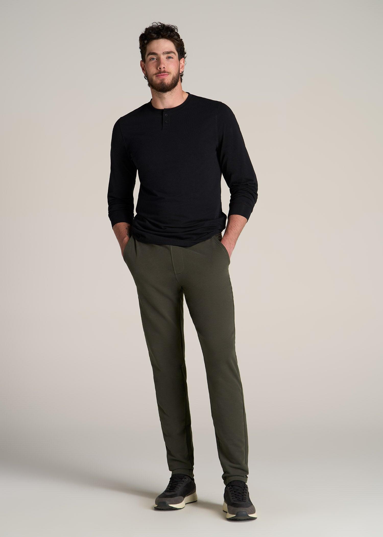 Microsanded French Terry Sweatpants For Tall Men in Hunter Green Male Product Image