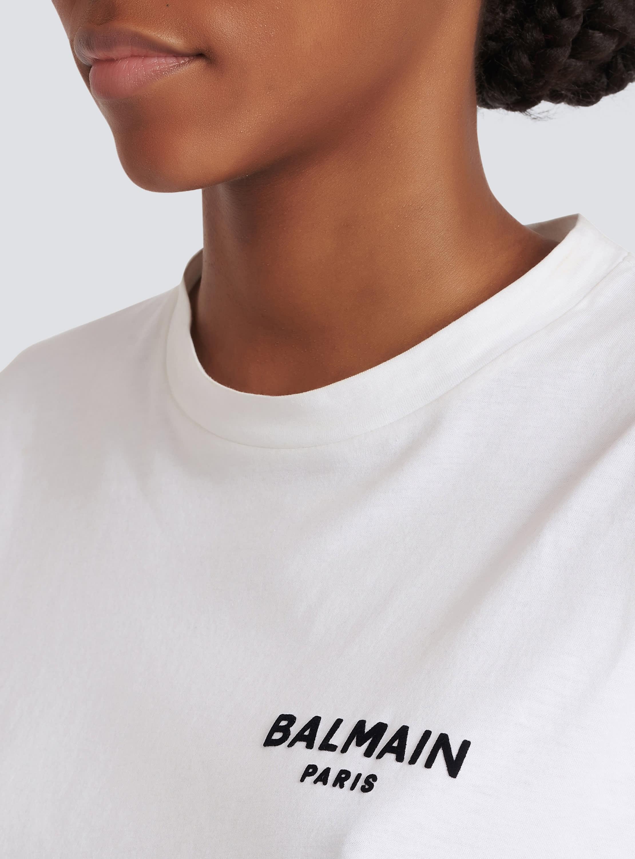 Flocked Balmain Paris cropped T-Shirt Product Image