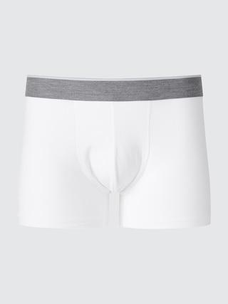 Mens Cotton Low-Rise Boxer Briefs with Deodorizing White Medium UNIQLO US Product Image