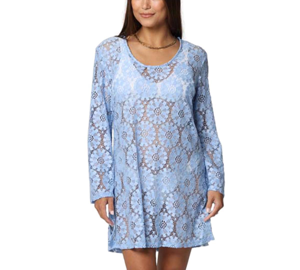 J Valdi Womens Lace Long-Sleeve Cover-Up Dress Product Image