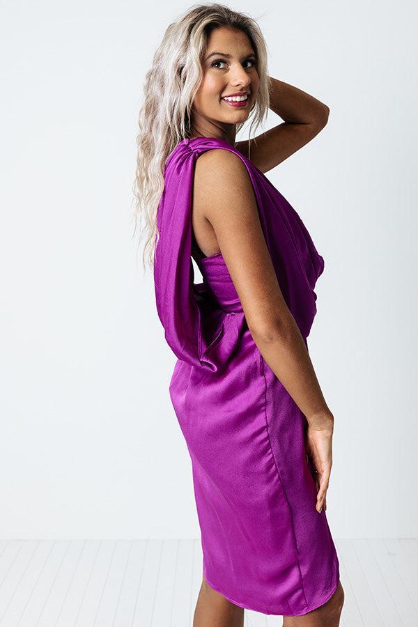 Eyes On The Prize One Shoulder Dress In Orchid Product Image