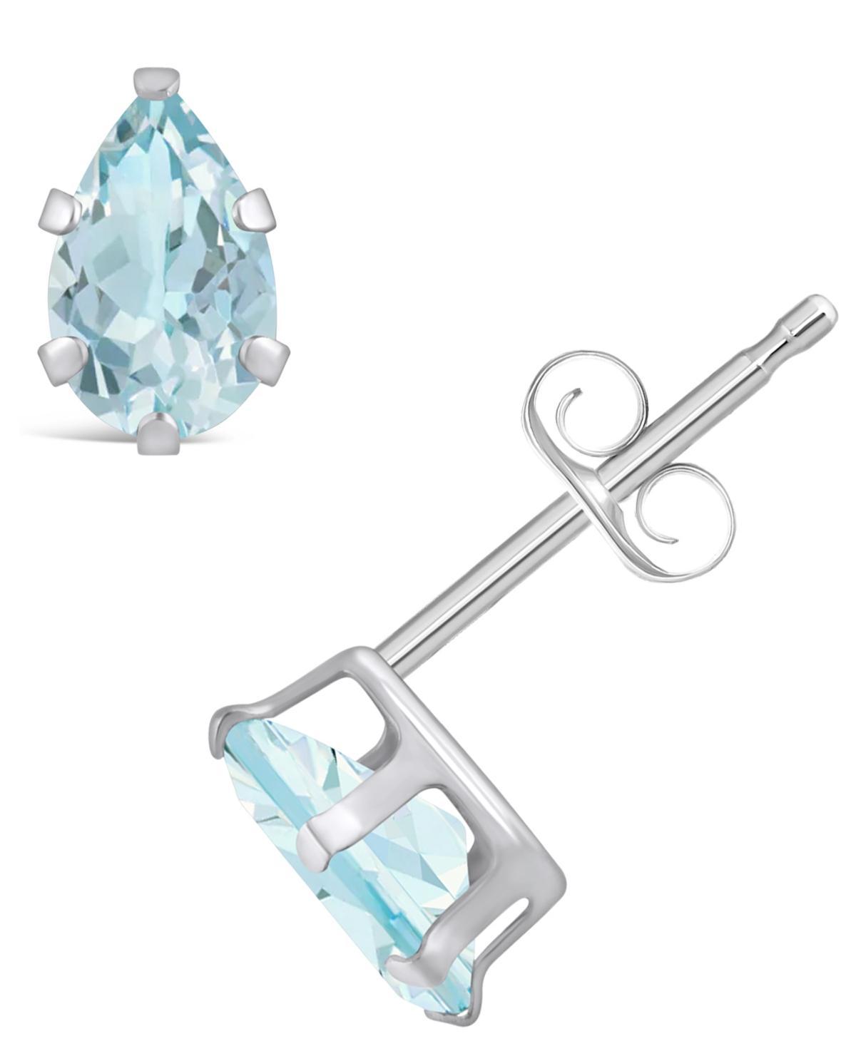 Macys Gemstone Stud Earrings in 10k White Gold Product Image