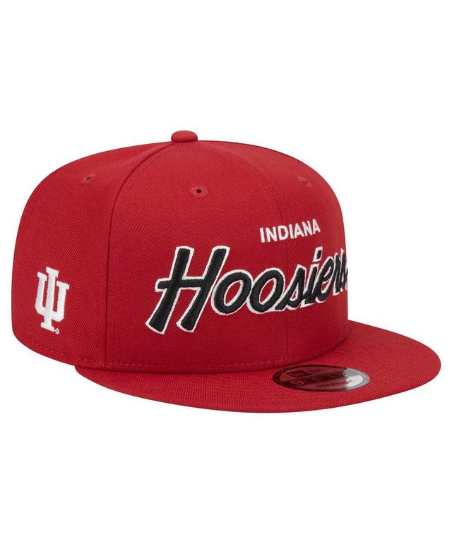 Mens New Era Crimson Indiana Hoosiers Team Script 9FIFTY Snapback Hat Product Image