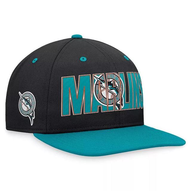 Mens Nike Black Florida Marlins Cooperstown Collection Pro Snapback Hat Product Image