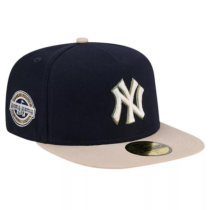 Mens New Era New York Yankees Canvas A-Frame 59FIFTY Fitted Hat Blue Product Image