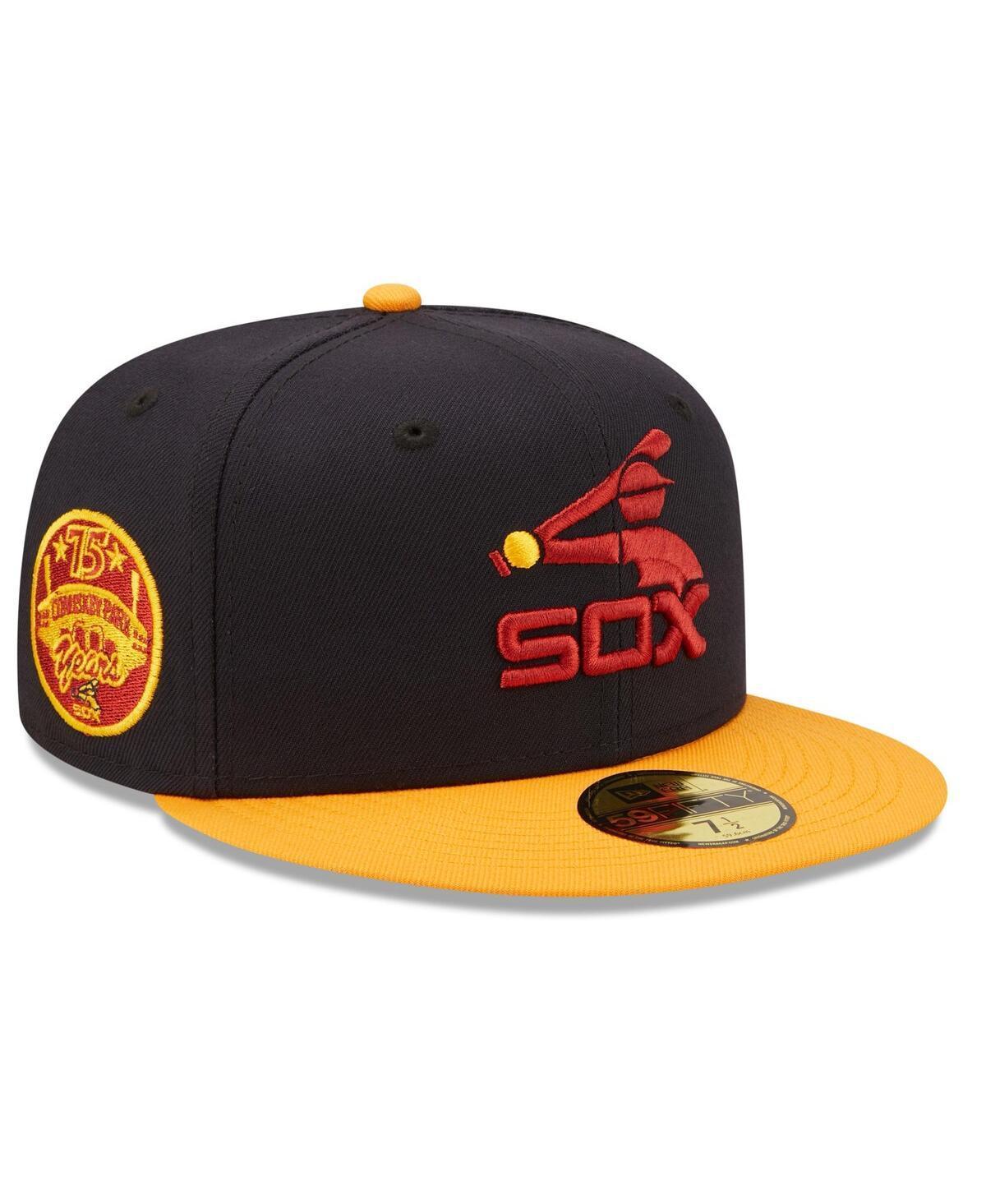 Mens New Era /Gold Chicago White Sox Primary Logo 59FIFTY Fitted Hat Blue Product Image