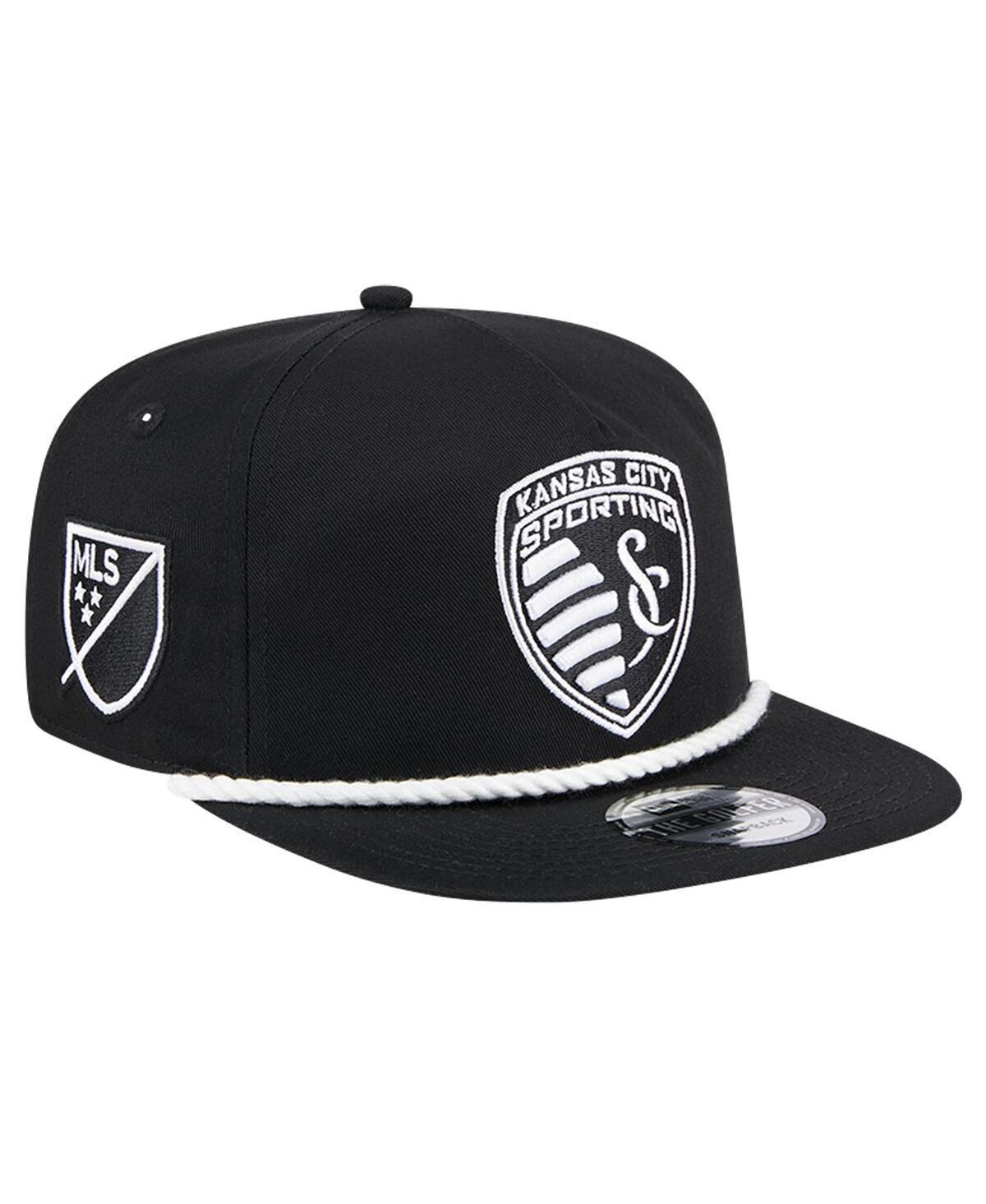 Mens New Era Black Sporting Kansas City 2024 Kick Off Collection Golfer Snapback Hat Product Image