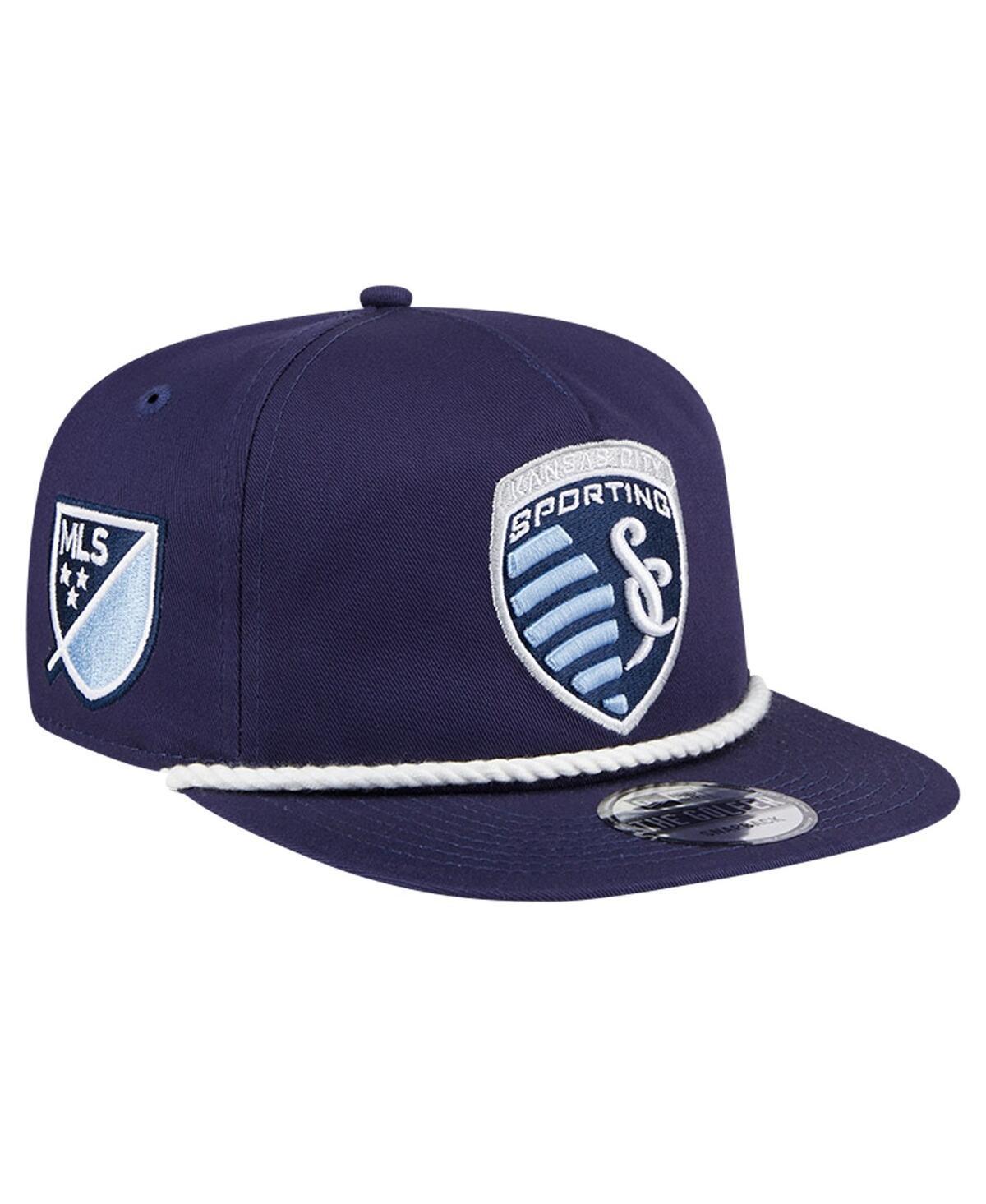 Mens New Era Navy Sporting Kansas City The Golfer Kickoff Collection Adjustable Hat Product Image