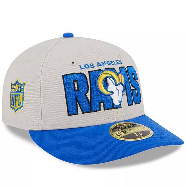 Mens New Era Stone/Royal Los Angeles Rams 2023 NFL Draft Low Profile 59FIFTY Fitted Hat Product Image