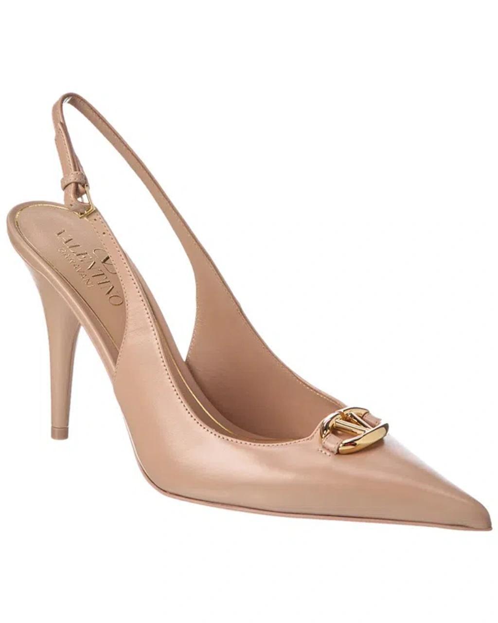 Vlogo 90 Leather Slingback Pump In Beige Product Image