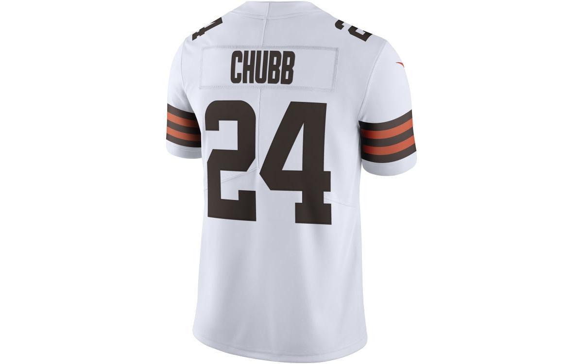 Nike Mens Cleveland Vapor Limited Jersey - Nick Chubb - White Product Image