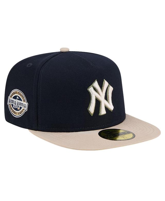 Mens New Era Navy New York Yankees Canvas A-Frame 59FIFTY Fitted Hat Product Image