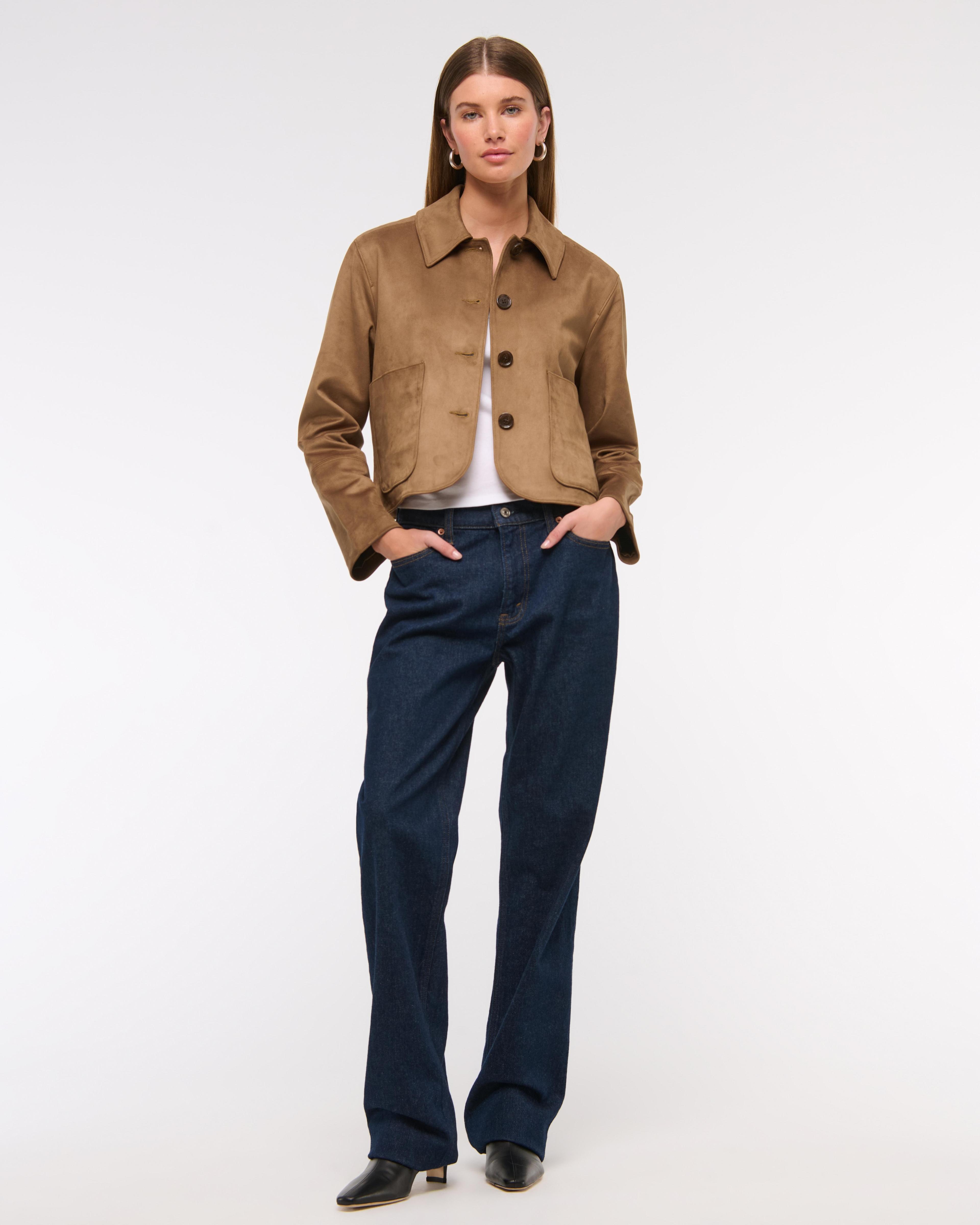 Vegan Suede Button-Through Jacket Product Image