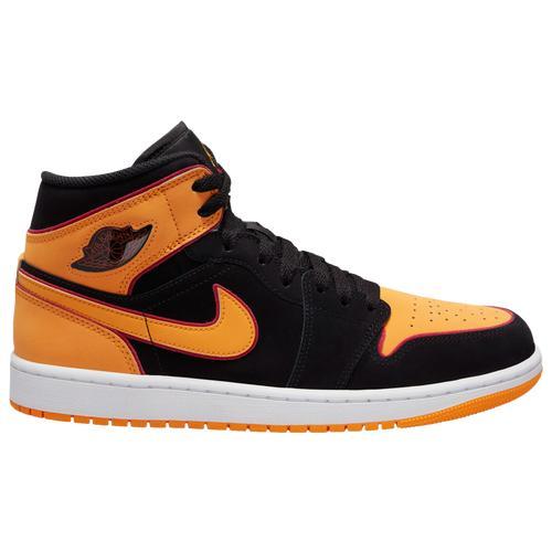 Jordan Mens AJ 1 MID SE V2 - Basketball Shoes Orange/Black/Red Product Image