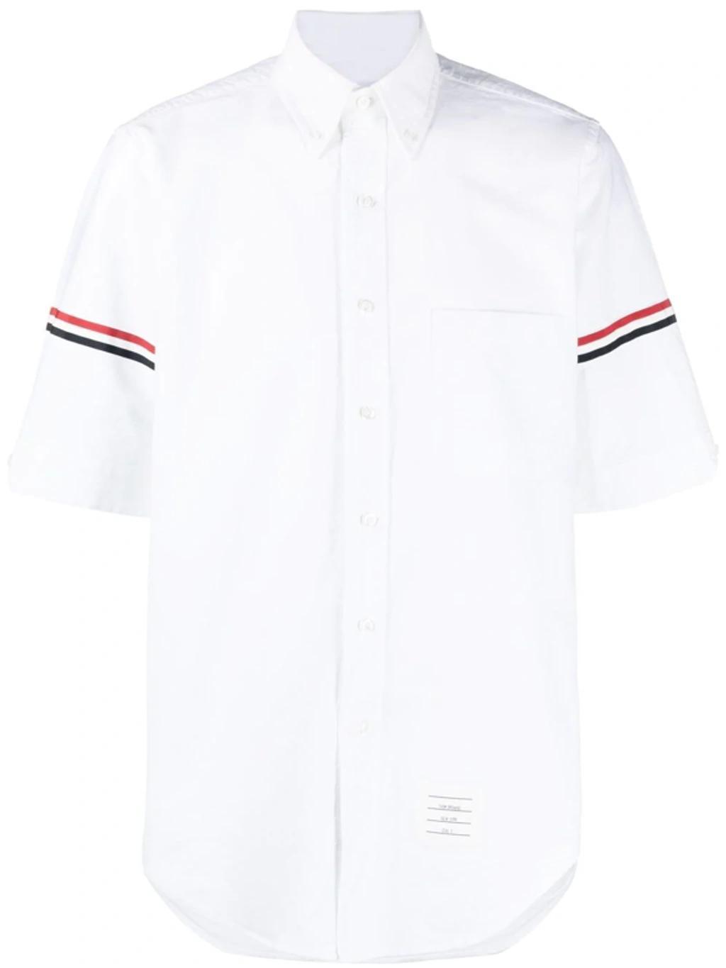 THOM BROWNE Rwb Stripe Polo Shirt In White product image