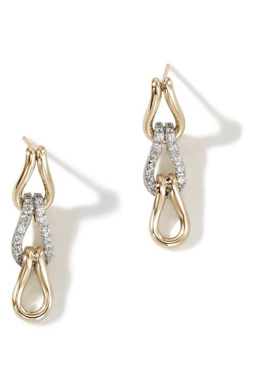 John Hardy Surf Pav Diamond Link Drop Earrings Product Image