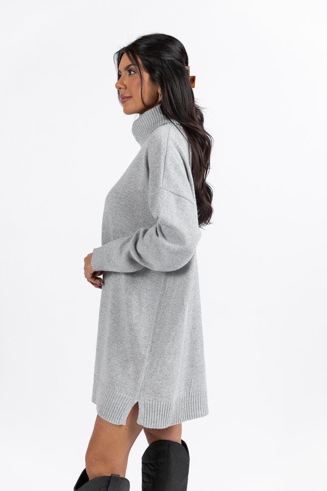 Changing Locations Grey Turtleneck Sweater Dress FINAL SALE Product Image