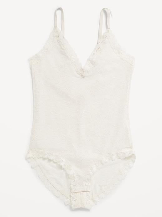 V-Neck Lace Bodysuit Product Image