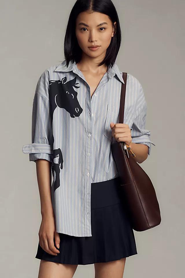 Maeve Horse Silhouette Buttondown Shirt Product Image