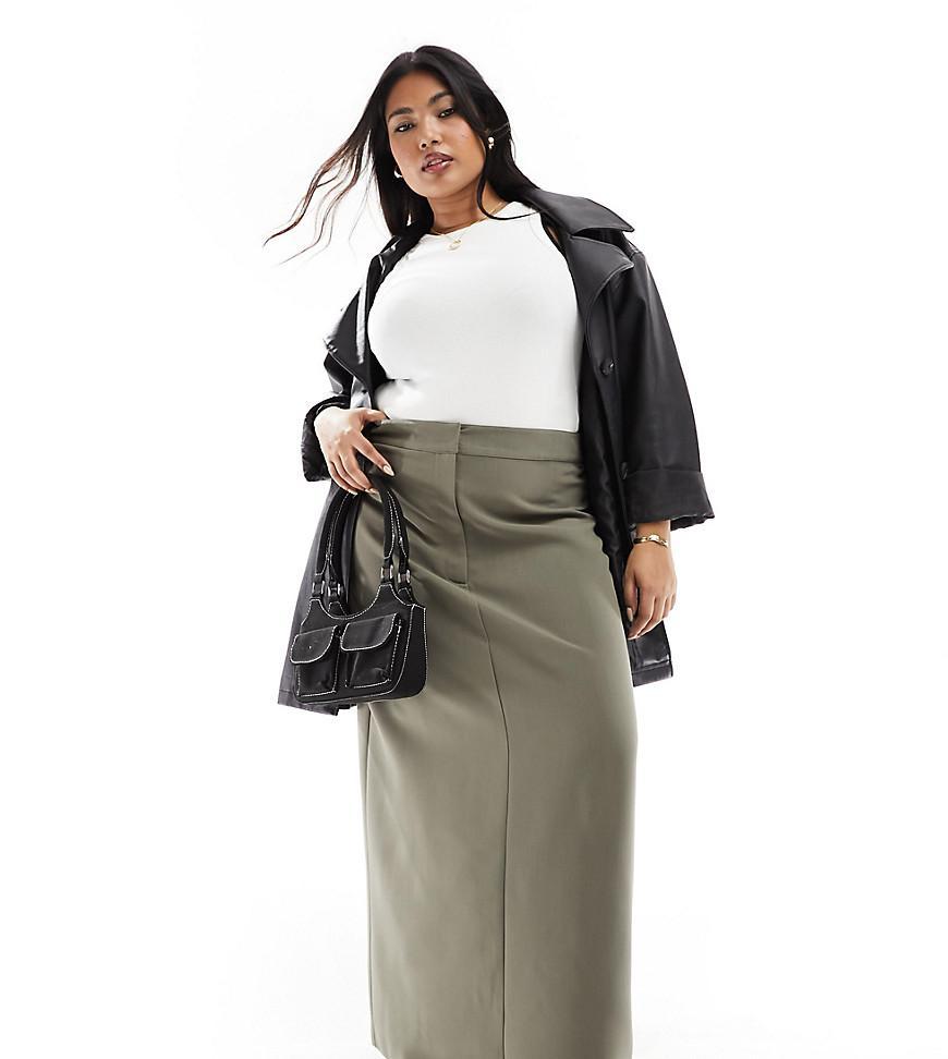 4th & Reckless Plus exclusive tailored column maxi skirt Product Image