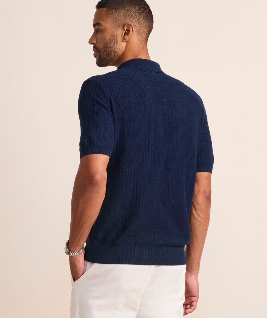 Full-Button Sweater Polo Product Image