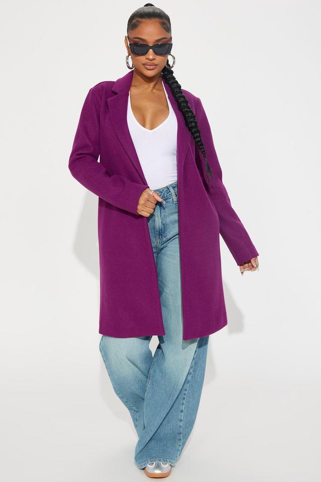 Long Nights Wool Coat - Plum Product Image